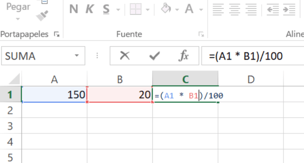 formula para sacar porcentaje