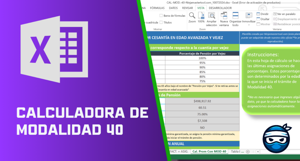 Calculadora Modalidad 40 Excel 2026