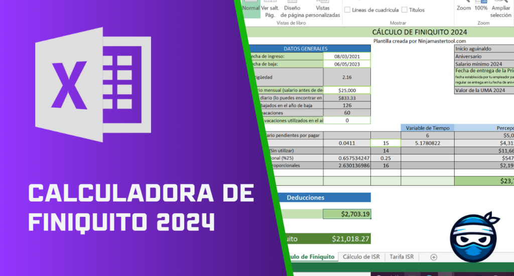 calculadora finiquito excel